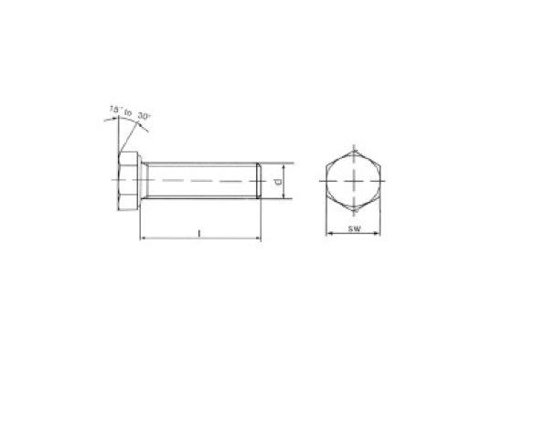 3/8''x1 1/4'' Çelik Cıvata 8.8 Siyah Tam Paso (20 Adet) - 1