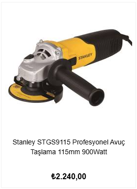 Stanley STGS9115 Profesyonel Avuç Taşlama 115mm 900Watt