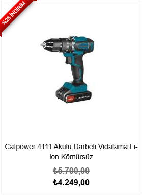 Catpower 4111 Akülü Darbeli Vidalama Li-ion Kömürsüz