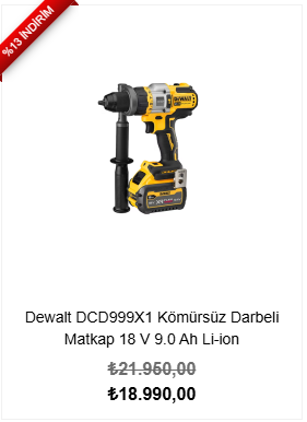 Dewalt DCD999X1 Kömürsüz Darbeli Matkap 18 V 9.0 Ah Li-ion