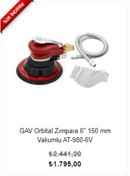 GAV Orbital Zımpara 6'' 150 mm Vakumlu AT-980-6V