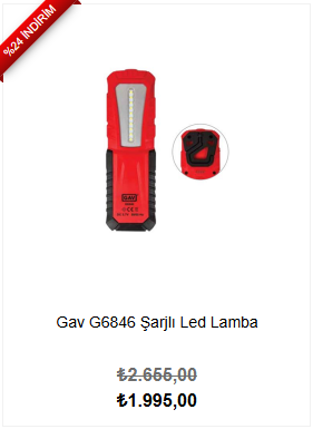 Gav G6846 Şarjlı Led Lamba