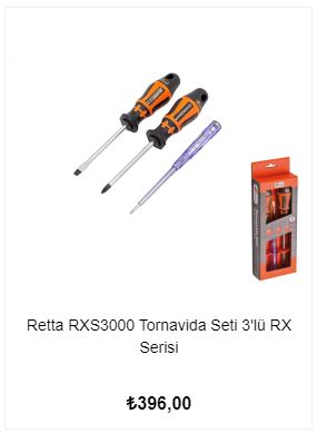 Retta RXS3000 Tornavida Seti 3'lü RX Serisi