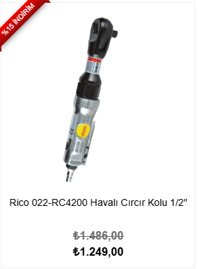 Rico 022-RC4200 Havalı Cırcır Kolu 1/2"