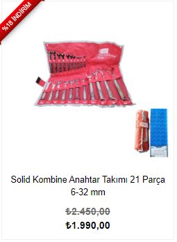 Solid Kombine Anahtar Takımı 21 Parça 6-32 mm