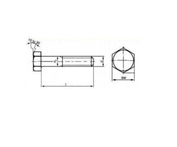 M14x80 Çelik Cıvata 8.8 Siyah Yarım Paso (10 Adet) - 1